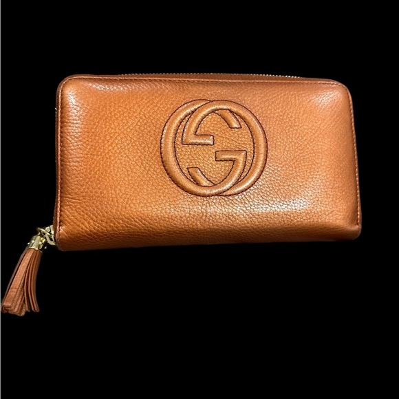 Gucci Handbags - Gucci Soho GG Logo Leather Zip Around Long Tassel Wallet